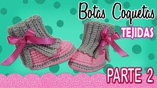 Botas coquetas para niña Tejidas a Crochet  parte 22 [upl. by Swithbert]