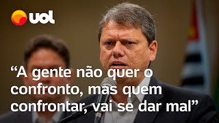 Mortes na Baixada Santista Tarcísio defende PM Quem confrontar vai se dar mal ouça declaração [upl. by Dominique]