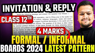 Invitation amp Reply 👉🏻 Formal amp Informal  Best Tricks for Boards 2024  Get Full Marks🔥 [upl. by Ennasil]