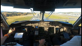 4K JUMPSEAT  Beautiful VISUAL APPROACH into BERGEN BGO  Dash 8 Q400 Cockpit Landing [upl. by Assetniuq]