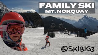 Family Skiing Banff Alberta  Ski Big 3  Mount Norquay [upl. by Ocin]