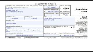 1099 C DEBT CANCELLATIONExplained [upl. by Gussman]