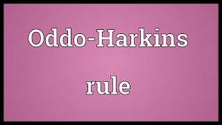 OddoHarkins rule Meaning [upl. by Gladi]