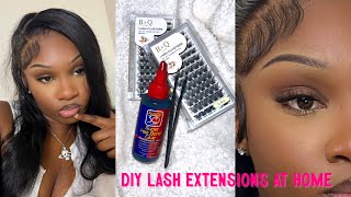 DIY Lash Extensions at Home ft BampQ Lash Clusters  Amazon [upl. by Aihsemek103]