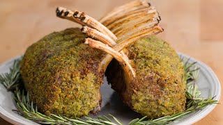 Garlic Rosemary Crusted Roast Rack of Lamb [upl. by Hovey359]