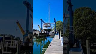 Boat Yard Haulout  boatprojects boatyard chesapeakebay [upl. by Bokaj]