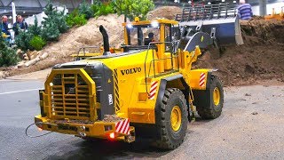 LARGE SCALE RC MACHINES RC VOLVO 120KG WHEEL LOADERRC CAT DOZER 180KG and more [upl. by Mauro816]