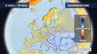 Monthly temperature forecast for Europe 2112024 [upl. by Anderer302]