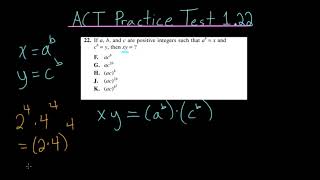 ACT Practice Test 122 Exponents [upl. by Wilona]