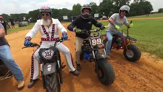 Mini Bike Racing and Wipe Outs With The Mini Bike Misfits at Angel City Motor Rally spring 24 [upl. by Alleoj660]