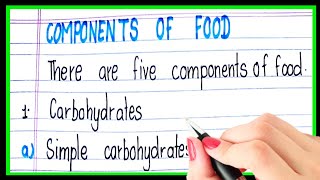 What are components of food  Main components of food  Sources of foods [upl. by Ecyob395]