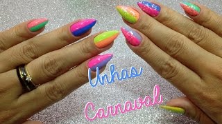 UNHAS DECORADAS Carnaval  Unhas da Lalá [upl. by Ecyak130]