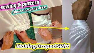 🧵 How to Make Draped Mermaid Skirt × How to Sew a Dress × Draped Skirt Pattern × Sewing Tutorial [upl. by Gerge719]