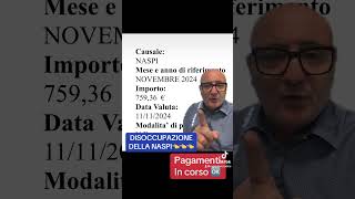 PAGAMENTI IN CORSO 👉NASPI youtube letstalk youtubeshorts perte letstalk826 [upl. by Erlin479]