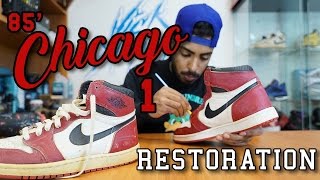 Original 1985 Air Jordan Chicago 1 Restoration by Vick Almighty [upl. by Power895]