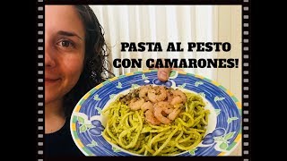 DELICIOSA Pasta al Pesto con Camarones Receta Fácil [upl. by Ligetti914]