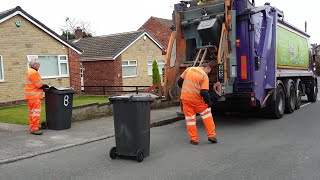 Bin lorry in Rotherham collecting black bin [upl. by Trebmer]