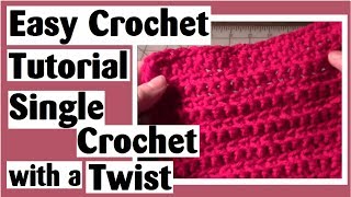 Single Crochet with a Twist  Easy Crocheted Block  Mini Afghan Tutorial Ep2 [upl. by Alyda117]