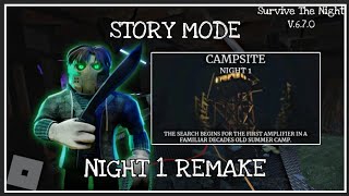 Roblox Survive The Night Story Mode  Night 1Remake Walkthrough [upl. by Roderica]