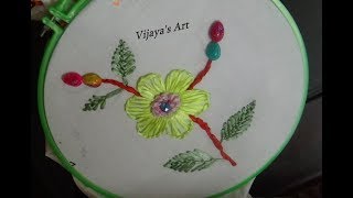 Ribbon embroidery flower design with blanket stitch [upl. by Assila]