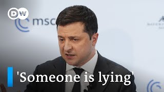 Ukraine President Zelenskyy delivers impassioned speech at MSC 2022  DW News [upl. by Htiekel746]