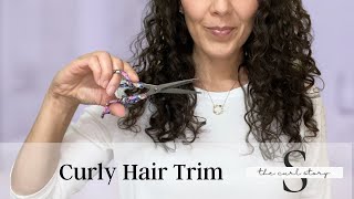 Learning How to Trim Wavy Curly Hair at Home  DIY Haircut Wet Cut [upl. by Rombert]