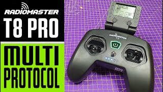 Radiomaster T8 Pro Multiprotocol CC2500 Transmitter  16CH Hall Sensor Gimbals OpenTX  Review [upl. by Ahtamas]