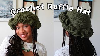 Crochet Ruffle Hat Tutorial [upl. by Nairb]