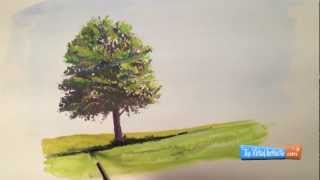 How to Paint with Goauche Tree Demonstration [upl. by Nnylcaj]