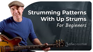 Easy Strumming Patterns With Up Strums  Guitar for Beginners [upl. by Mallin620]