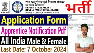 DRDO Recruitment 2024 ITR Apprentice Notification amp Application Form Pdf [upl. by Tomkiel401]