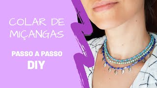 Como Fazer Colar de Miçangas Tendência do Verão  Passo a Passo DIY [upl. by Nosnar]