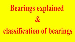 What is bearing  Bearings types  Bearing classification  life of bearing bearing bearings [upl. by Erdda]