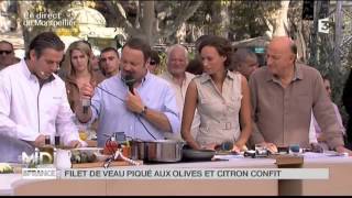 Recette  Filet de veau piqué aux olives et citron confit artichauts grillés et fenouils à lorange [upl. by Eessej368]