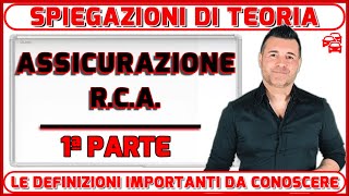 L’ASSICURAZIONE RCA 1º PARTE  SPIEGAZIONI TEORICHE PER L’ESAME  TUTTO QUELLO CHE SERVE SAPERE [upl. by Anatole]