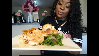 Seafood Dinner Mukbang  Lobster Tail amp Shrimp [upl. by Normand]