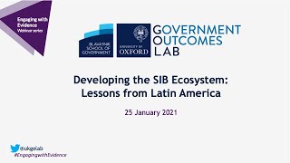 Engaging with Evidence Developing the SIB ecosystem  Lessons from Latin America [upl. by How]