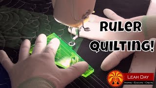 Ruler Foot Machine Quilting on a Sit Down Longarm Machine [upl. by Ramed]