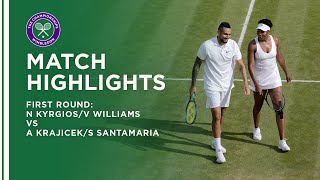 KyrgiosWilliams vs KrajicekSantamaria First Round Highlights  Wimbledon 2021 [upl. by Horgan]