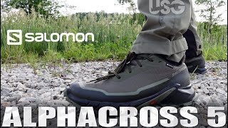 Salomon Alphacross 5 GTX Review UPDATED Salomon Hiking Shoes [upl. by Nadabas789]