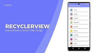 RecyclerView in Android Studio using Kotlin  Source Code  2024 [upl. by Lunn]