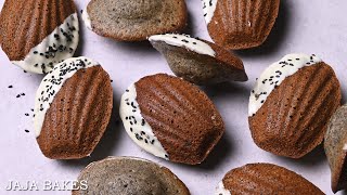 Black Sesame Madeleines  Jaja Bakes [upl. by Alyl475]