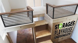 EASY DIY LOFT STYLE BED  FULL BUILD [upl. by Siuqaj]