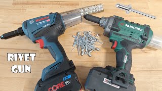 Bosch GRG 18V 16 C Cordless Rivet Gun vs Parkside PBNSG 20Li A1 [upl. by Werdna]