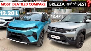 Tata Nexon Facelift vs Maruti Brezza  Nexon Creative Plus S  Brezza ZXi Plus  Hindi [upl. by Aynotan869]