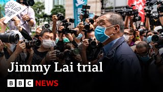 Jimmy Lai Hong Kong prodemocracy media tycoons trial begins  BBC News [upl. by Sremlahc]