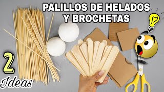 2 Ideas con PALILLOS O PALETAS DE MADERA Super Fácil de hacer ♻️ Reciclaje PALITOS de Madera [upl. by Fredkin]