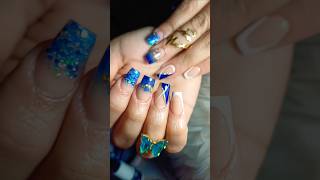 Uñas acrílicas azules [upl. by Rebmit]