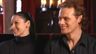 EXCLUSIVE Outlander Stars Sam Heughan and Caitriona Balfe Answer Your Biggest Fan Questions [upl. by Aenet439]