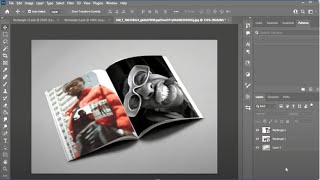 Create a Simple MAGAZINE MOCKUP Using Photoshop [upl. by Eiffe]